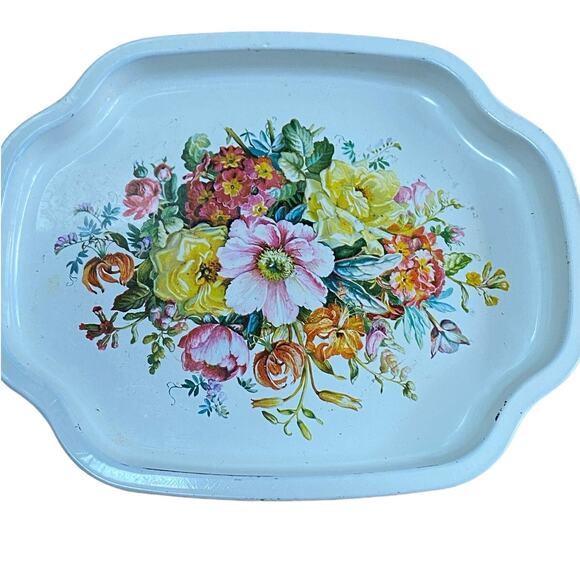 Set Vintage DAHER WARE Metal two 16" Platter 1 Elite 7” tray England Granny chic - Picture 7 of 10
